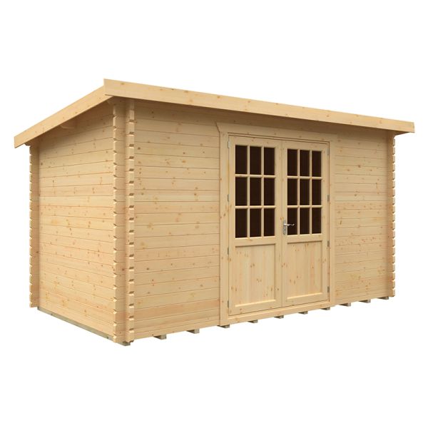 14x8w The Kingsley Plus 44mm Cabin - L415 x W235 x H232.8 cm - Solid Wood/Softwood/Pine - Natural