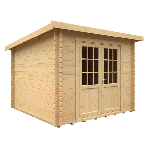 10x10w The Kingsley Plus 44mm Cabin - L295 x W295 x H232.8 cm - Solid Wood/Softwood/Pine - Natural