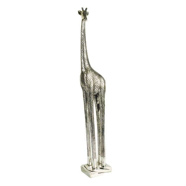 Giraffe Large - Resin - L7.6 x W9.3 x H57.8 cm - Silver/Black