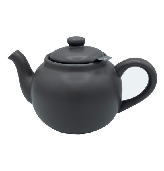 1.5L Teapot - Stoneware/Stainless Steel - L26 x W14.5 x H14.5 cm - Black