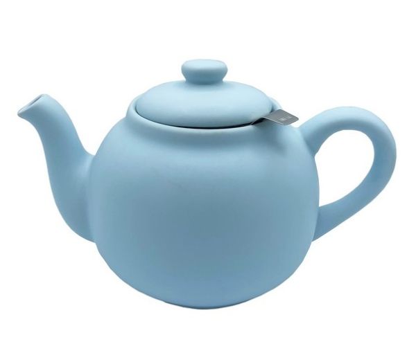 1.5L Teapot - Stoneware/Stainless Steel - L26 x W14.5 x H14.5 cm - Ice Blue