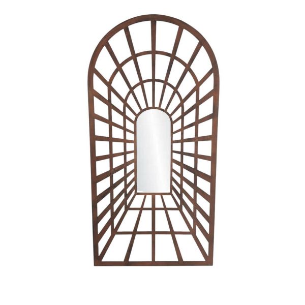 Garden Decorative Wall Framed Mirror - Metal - L2 x W60 x H120 cm