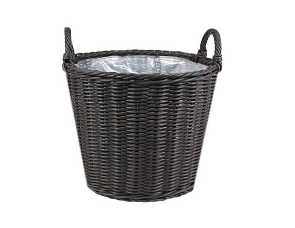 Lined Planter - Polyrattan - L36 x W36 x H40 cm - Willow