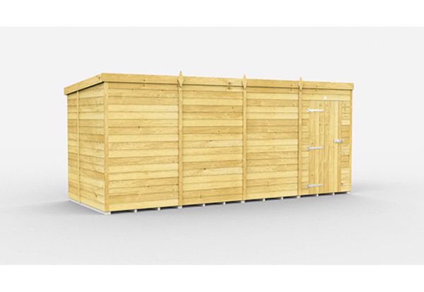 16 x 7 Feet Pent Shed - Single Door Without Windows - Wood - L214 x W474 x H201 cm