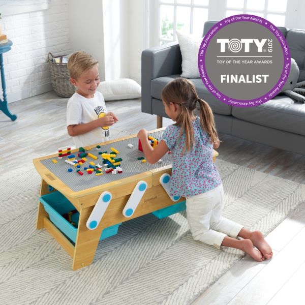 KidKraft Building Bricks Play N Store Wooden Table, Children's Toy deals Storage with