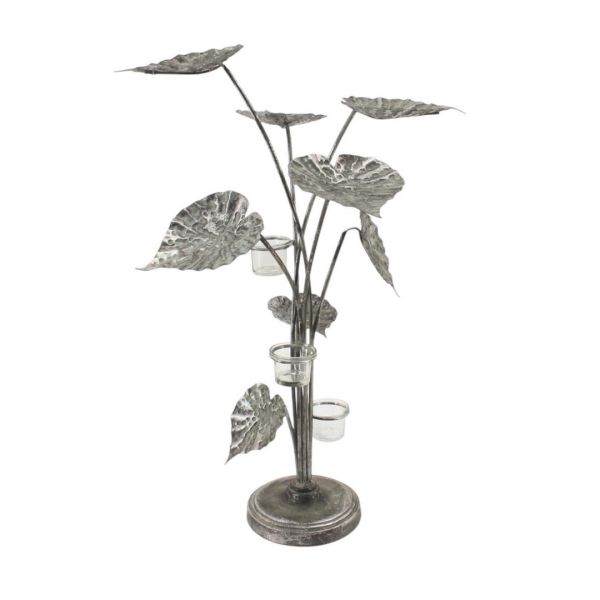 Candle Holder - Metal - L38 x W40 x H74 cm - Silver