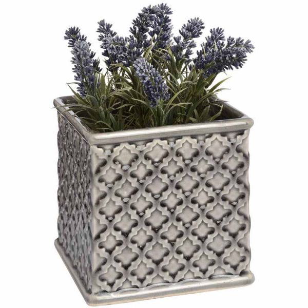 Square Planter 18268 - Ceramic - L14 x W15 x H15 cm - Black