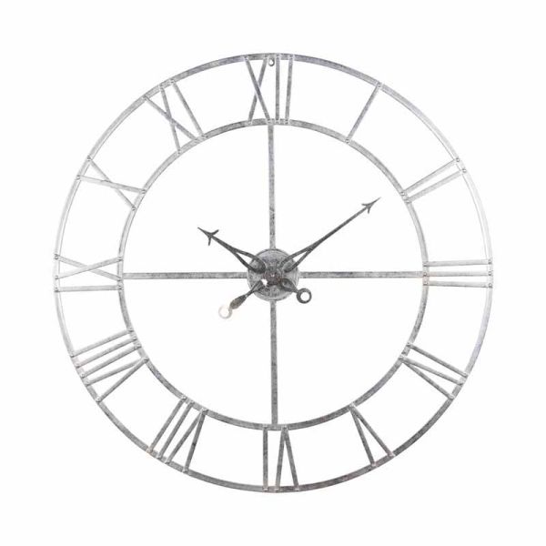 Large Foil Skeleton Wall Clock - Metal - L7 x W102 x H102 cm - Silver