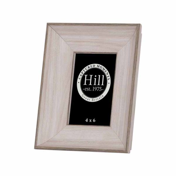 White Washed Photo Frame 4X6 - Wood - L4 x W19 x H24 cm - Grey/White