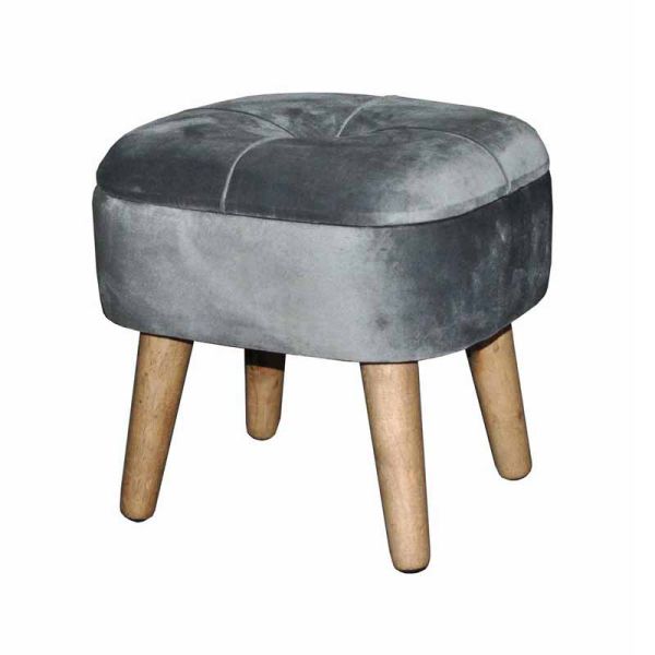 Stool - Wood - L30 x W30 x H34 cm - Grey