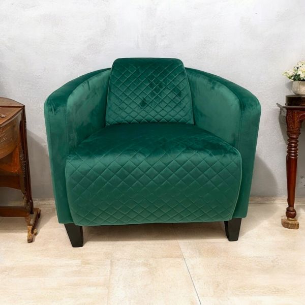 Armchair - Velvet - L86 x W75 x H74 cm - Seagrass