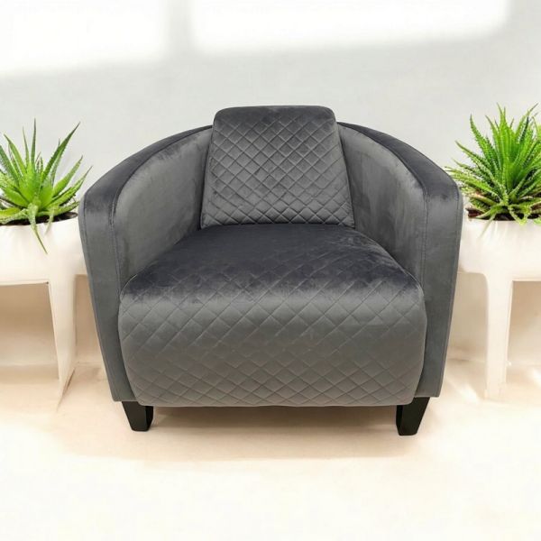 Armchair - Velvet - L86 x W75 x H74 cm - Lead