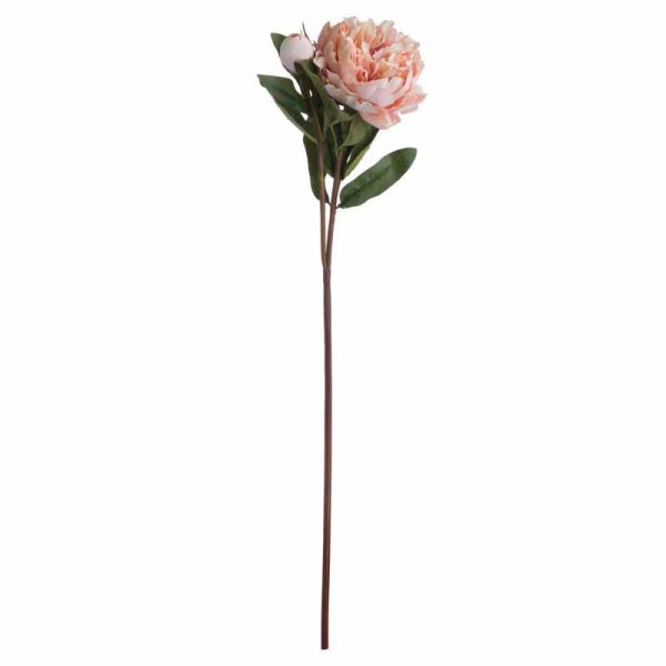 Peach Peony Rose Artificial Flower - Plastic - L15 x W20 x H58 cm - Orange