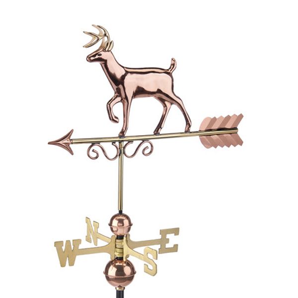 Farmhouse Copper Proud Buck Deer Weathervane - L47 x W43.2 x H88.9 cm