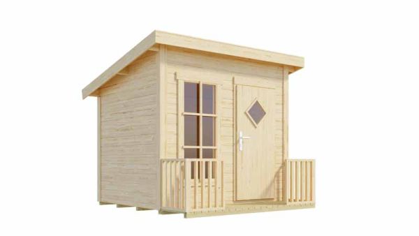 Flipp-Log Cabin, Wooden Garden Room, Timber Summerhouse, Home Office - L230 x W190.6 x H188.1 cm