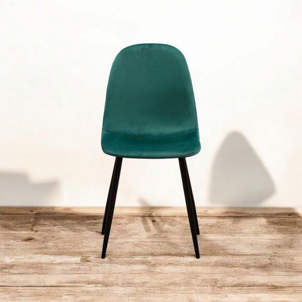 Dining Chair - L52 x W44 x H86 cm - Green/Black