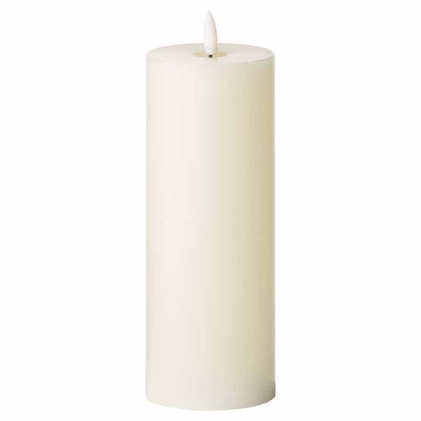 Luxe Collection Natural Glow 3 x 8 LED Candle - Plastic/Wax - L7 x W7 x H20 cm - Ivory