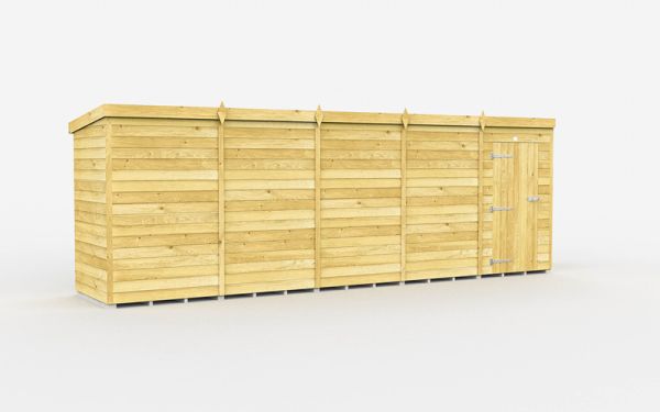 19 x 4 Feet Pent Shed - Single Door Without Windows - Wood - L118 x W560 x H201 cm