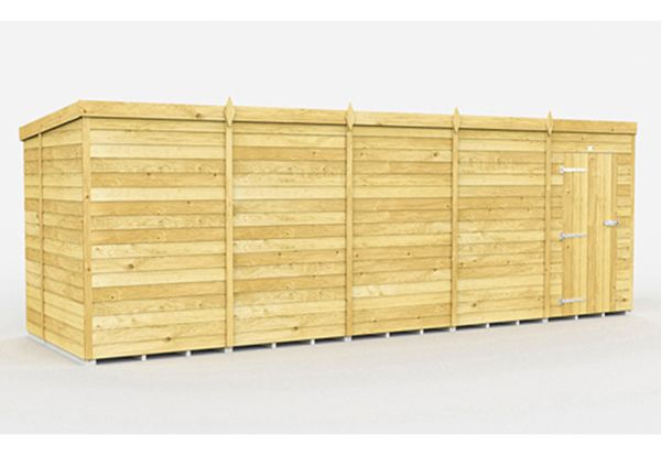 19 x 6 Feet Pent Shed - Single Door Without Windows - Wood - L178 x W560 x H201 cm