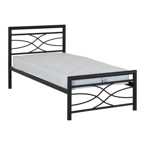 Kelly 3 Feet Bed Frame - L200 x W99 x H97 cm - Black