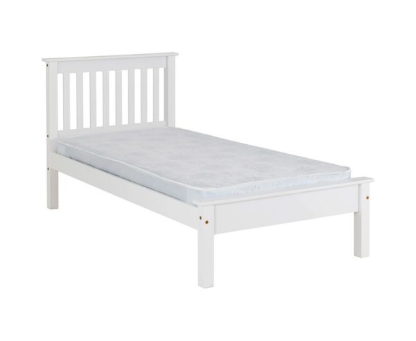 Monaco 3 Feet Bed Low Foot End - L204 x W102.5 x H102.5 cm - White