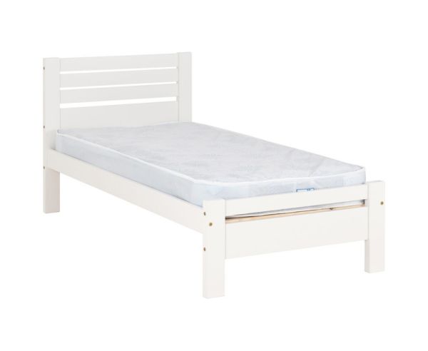 Toledo 3 Feet Bed Frame - L198 x W97.5 x H93 cm - White