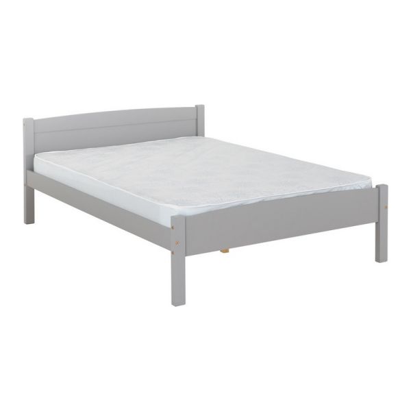 Amber 4 Feet 6 Inches Bed Frame - L198 x W142 x H74 cm - Grey Slate