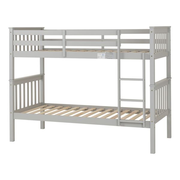 Erin 3 Feet Bunk Bed - L103 x W201.5 x H157 cm - Light Grey