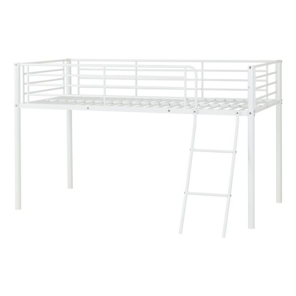 Kora Mid Sleeper Bed - Metal - L130 x W199.5 x H120 cm - White