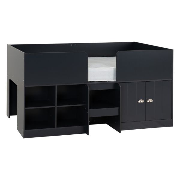 Orlando Low Sleeper Bed - L104 x W196 x H98 cm - Dark Grey