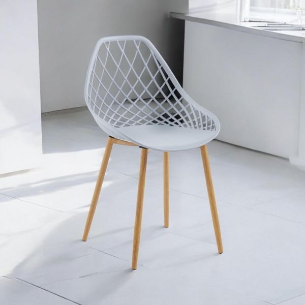 Plastic Chair with Metal Legs - L50 x W50 x H90 cm - Grey