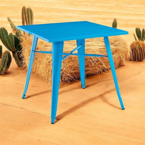 Garden Bar Table - Metal - L80 x W80 x H76 cm - Blue