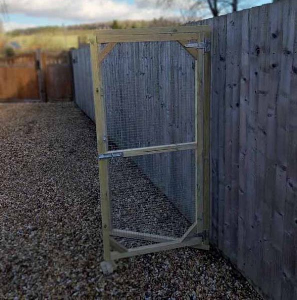 Framed Aviary DOOR panel - Half Timber clad and Half Wire w/ 6' x 3' - w/ Heavy duty galvanised wire mesh 3/4