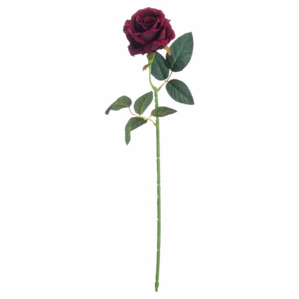 Rose Artificial Flower - Plastic - L6 x W9 x H53 cm - Deep Red