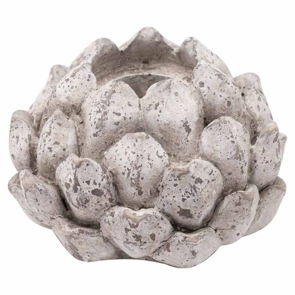 Large Acorn Tea Light Holder - Ceramic - L18 x W18 x H12 cm - Stone