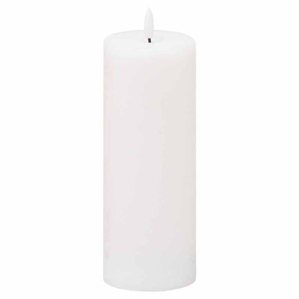 Luxe Collection Natural Glow 3x8 LED Candle - Plastic/Wax - L7 x W7 x H20 cm - White