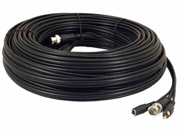 20M BNC Cable + DC Power with RCA Audio Connectors