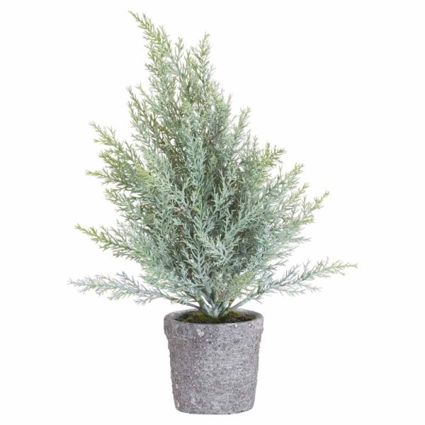 The Noel Collection Potted Christmas Tree Artificial Plant - Plastic - L15 x W15 x H36 cm - Green