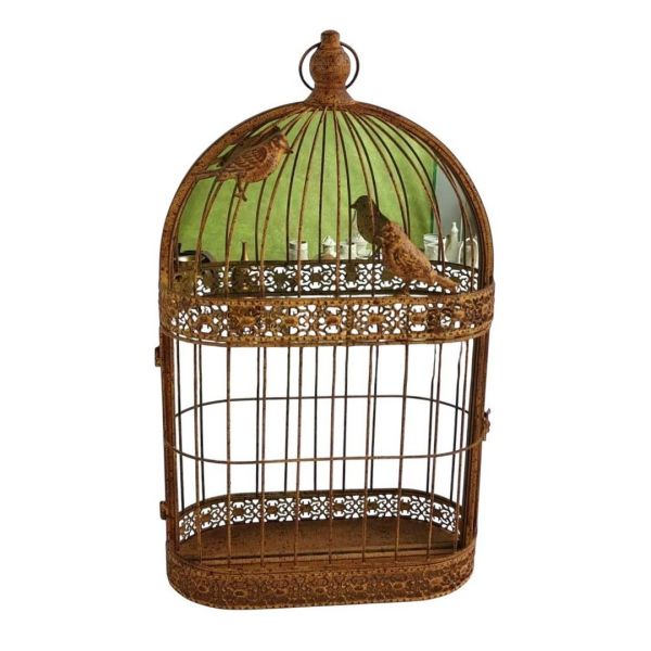 Garden Mirror Cage - Metal - L10 x W34 x H60 cm - Rusty