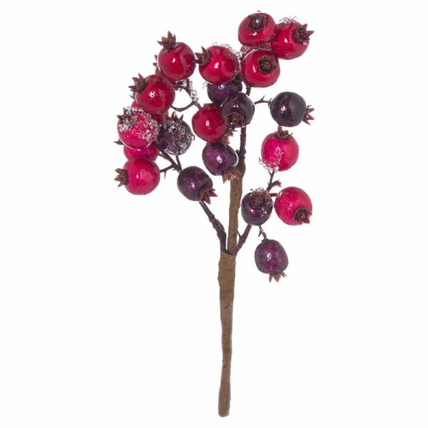 Fat Berry Pick Artificial Plant - Plastic - L7 x W11 x H38 cm - Red