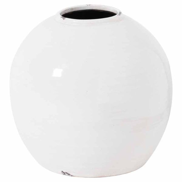 Garda Glazed Tiber Vase - Ceramic - L29 x W29 x H28 cm - White