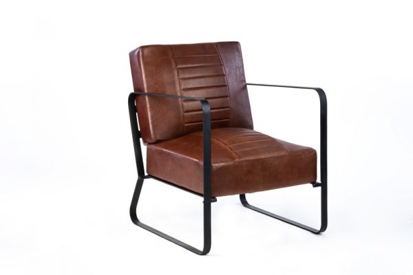 74 Cm Industrial Leather Chair - L58 x W66 x H74 cm