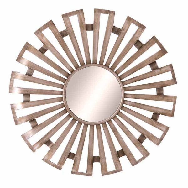 Evi Antique Sunburst Mirror - Metal - L5 x W100 x H100 cm - Silver