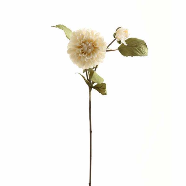 Dahlia Stem Artificial Plant - Plastic - L28 x W28 x H62 cm - White
