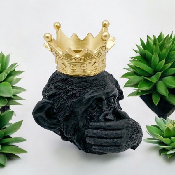 Decorative Monkey Ornament - L17 x W15 x H18 cm