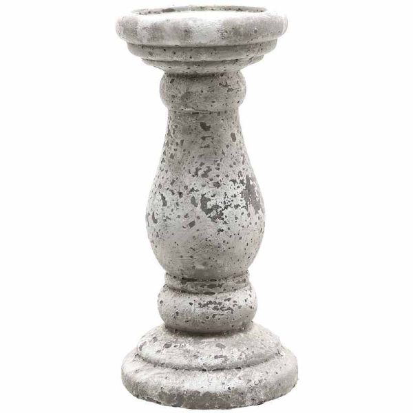 Small Candle Holder - Ceramic - L11 x W11 x H23 cm - Stone