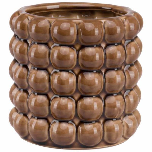 Seville Collection Bubble Vase - Ceramic - L16 x W16 x H15 cm - Caramel
