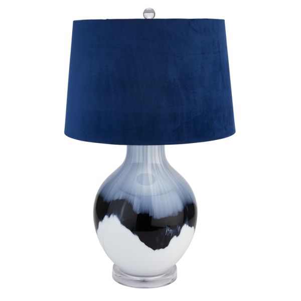 Ice Shadows Table Lamp with Lampshade - Glass - L41 x W41 x H67 cm - Black/Blue/White