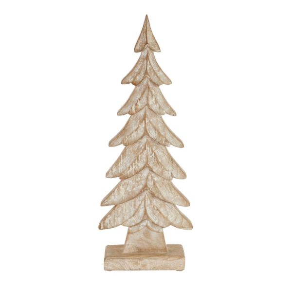 Carved Large Christmas Tree - Wood - L5 x W18 x H52 cm - Brown