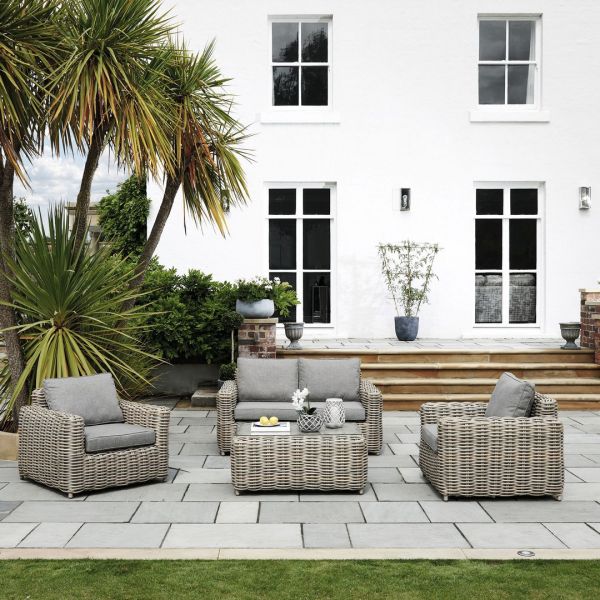 Amalfi Collection Outdoor 4 Seater Sofa Set - Metal/Synthetic Fibre